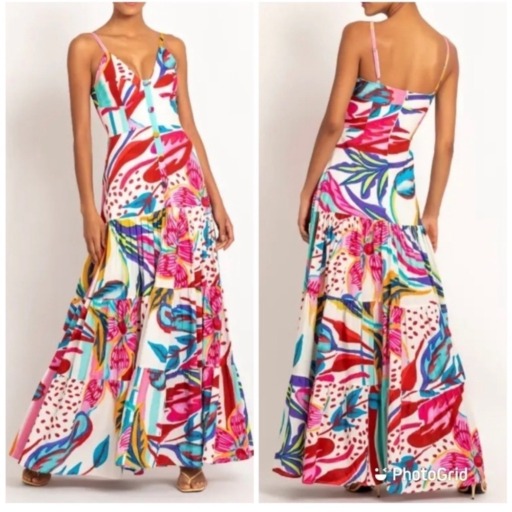 PatBO Multicolor Abstract Maxi Dress